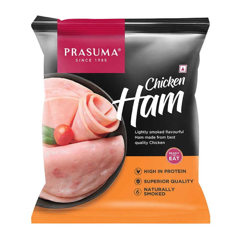 Prasuma Chicken Ham, 200g | Lightly Smoked | Fresh Chicken, No Soya | High Protein | No Trans Fat