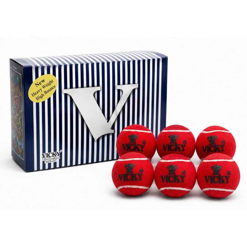 Vicky Heavyweight Rubber Cricket Ball | Red | Durable and Reliable Vicky Heavyweight Rubber Cricket Ball | Red | Durable and Reliable
