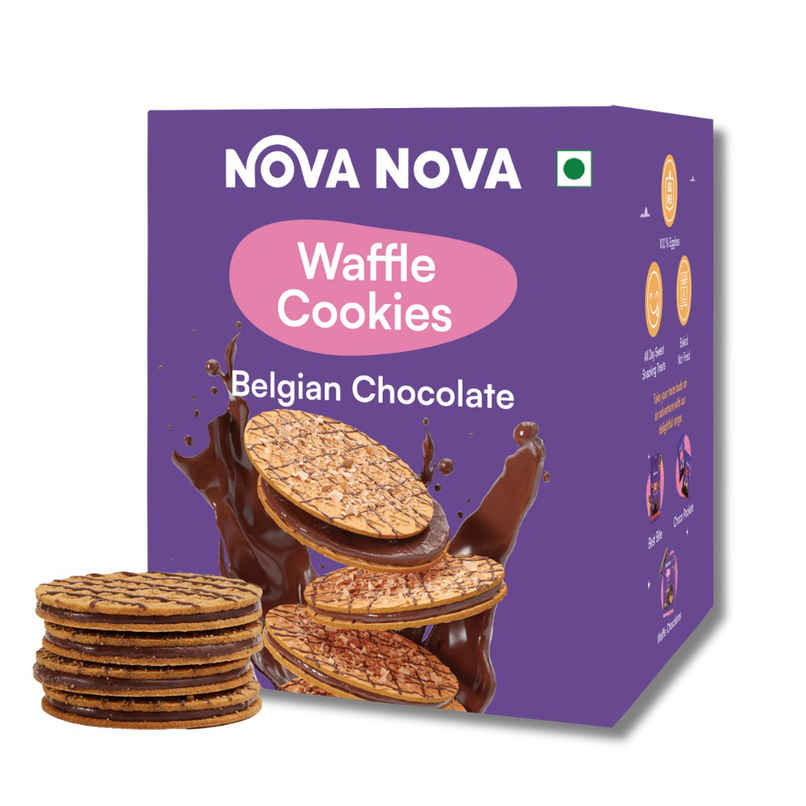 Nova Nova Mini Waffle Cookies - Belgian Chocolate - Pack of 6 Nova Nova Mini Waffle Cookies - Belgian Chocolate - Pack of 6