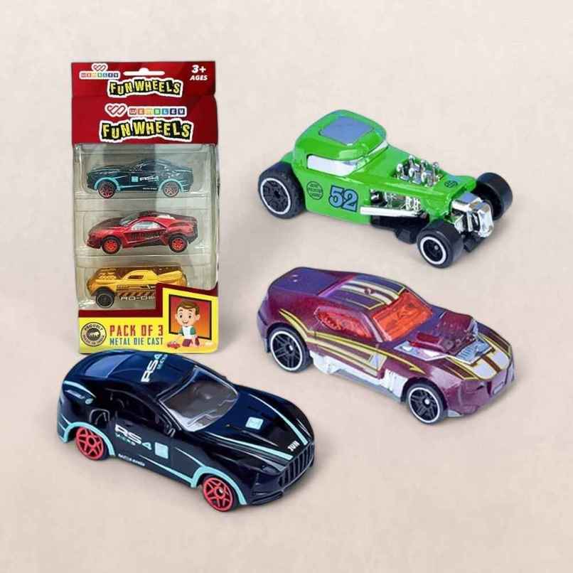 Wembley Free Wheel + Pull Back Metal Die Cast Metal X Racers Toy Car Vehicle Multicolor (Set Of 3)
