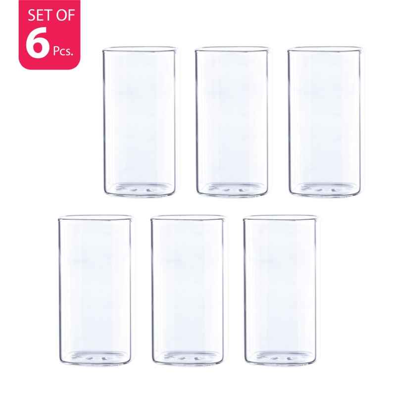 Sanjeev Kapoor Berlin High Borosilicate Square Glass 330 ml - Set Of 6 pcs