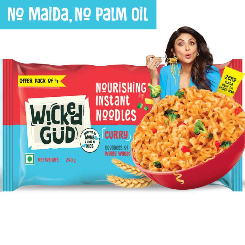 WickedGud Whole Wheat Curry Noodles | No Maida | No Palm Oil | Source of Protein WickedGud Whole Wheat Curry Noodles | No Maida | No Palm Oil | Source of Protein