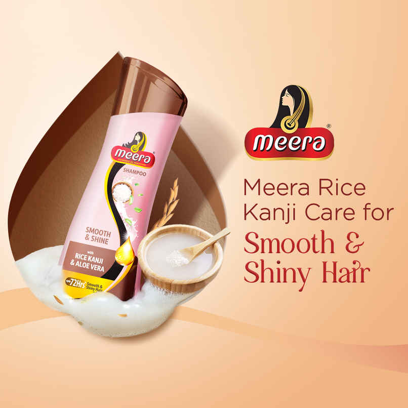 Meera Smooth & Shine Shampoo with Rice Kanji & Aloe Vera | Up to 72 Hours Smooth & Shiny Hair Meera Smooth & Shine Shampoo with Rice Kanji & Aloe Vera | Up to 72 Hours Smooth & Shiny Hair