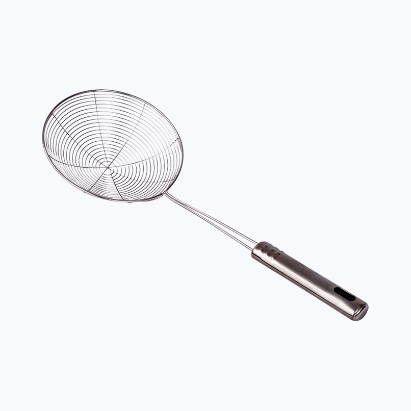 Petals Steel Cooking/Serving/Spoon/Spatula-Wire Skimmer/Jhara/Strainer/Fryer |14 cm dia Petals Steel Cooking/Serving/Spoon/Spatula-Wire Skimmer/Jhara/Strainer/Fryer |14 cm dia