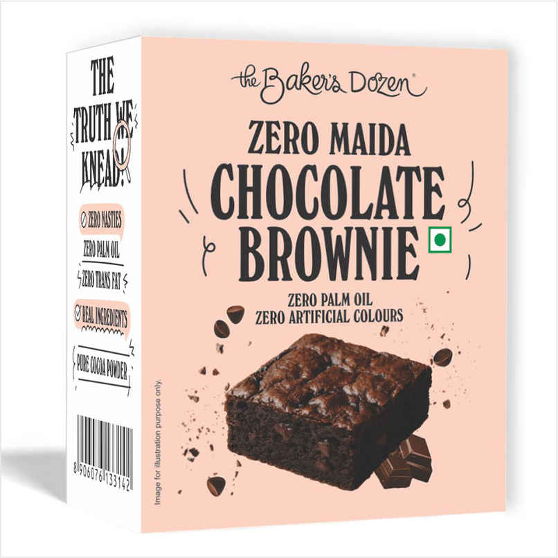 The Baker's Dozen Zero Maida Chocolate Brownie | Veg Brownie cake | Dessert | Made with Cocoa Powder
