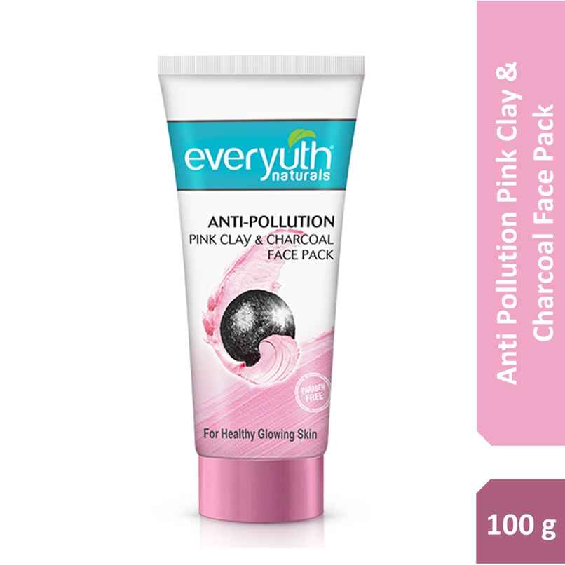 Everyuth Naturals Anti Pollution Pink Clay & Charcoal Face Pack | For all skin types (Oily/ Dry) Everyuth Naturals Anti Pollution Pink Clay & Charcoal Face Pack | For all skin types (Oily/ Dry)