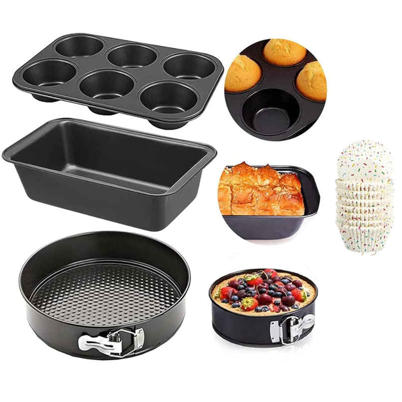 Se7en Premium Cake Making Set | Steel Bakeware Combo Microwave OTG Safe Se7en Premium Cake Making Set | Steel Bakeware Combo Microwave OTG Safe