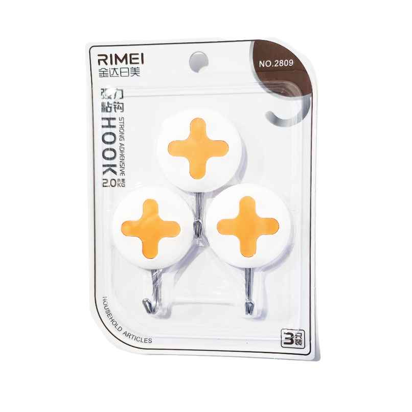 Chrome 2809 Self Adhesive Wall Hook | Set Of 3 - Assorted Chrome 2809 Self Adhesive Wall Hook | Set Of 3 - Assorted