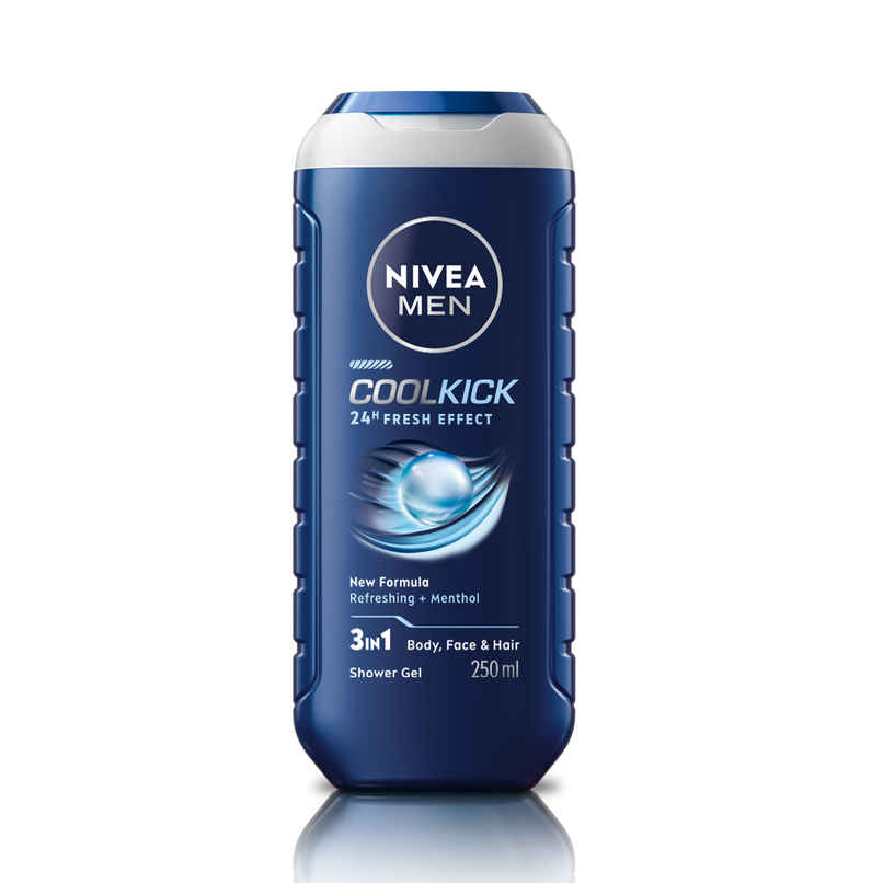 Nivea Men Cool Kick with Refreshing Icy Menthol Shower Gel for Body Face & Hair