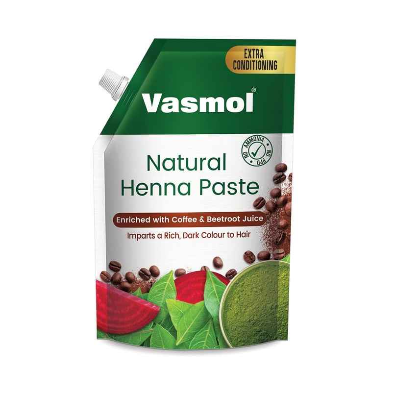 Vasmol Natural Henna Paste Rich Dark Colour 100% Pure Henna