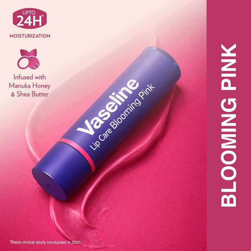 Vaseline Colour+Care Blooming Pink Tinted Lip Balm with Manuka Honey