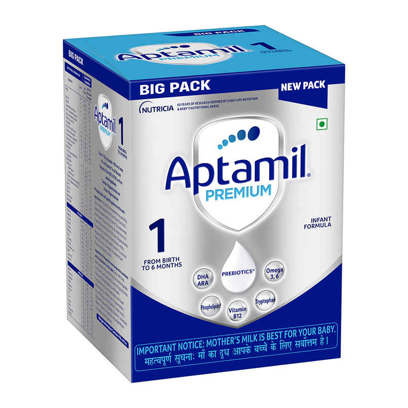 Aptamil Premium Infant Formula for Babies - Stage 1 (Upto 6 Months) 5 Brain Nutrients