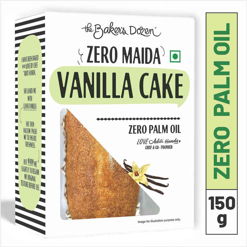 The Baker's Dozen Vanilla Cake | Veg Eggless cake | Tea Cake | Zero Palm Oil | Zero Trans Fat