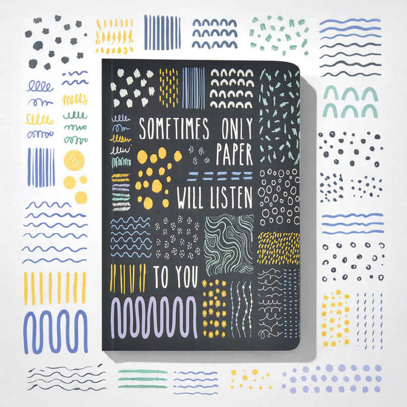 Papboo Ruled Soft Bound Notebook Matte Finished Cover | 120 Pages, 21 x 15 cm, 80 Gsm - Sometimes