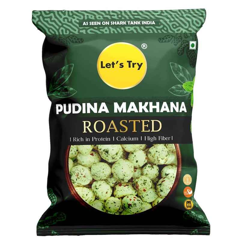 Let's Try Pudina Flavoured Makhana | 100% Groundnut Oil | No Trans Fat | No Palm Oil