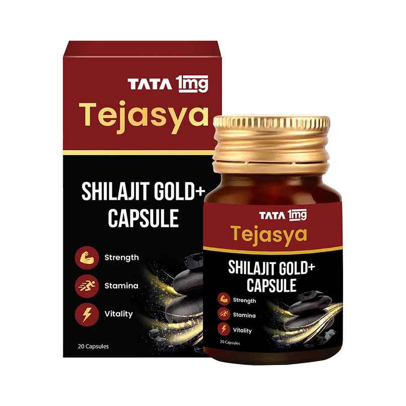 Tata 1mg Tejasya Shilajit Gold+ Capsule Pack Of 20 Capsules Tata 1mg Tejasya Shilajit Gold+ Capsule Pack Of 20 Capsules
