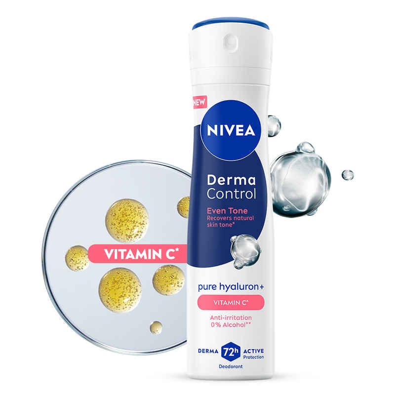 NIVEA Derma Control Eventone Alcohol Pure Hyaluron and VitC Underarm Deo SprayWomen NIVEA Derma Control Eventone Alcohol Pure Hyaluron and VitC Underarm Deo SprayWomen