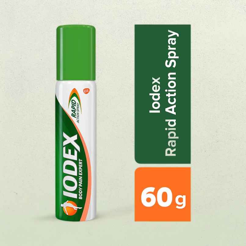 Iodex Rapid Action Pain Relief Spray for Joints, Muscle Pain, Strains, Sprains, Sports Injury Iodex Rapid Action Pain Relief Spray for Joints, Muscle Pain, Strains, Sprains, Sports Injury