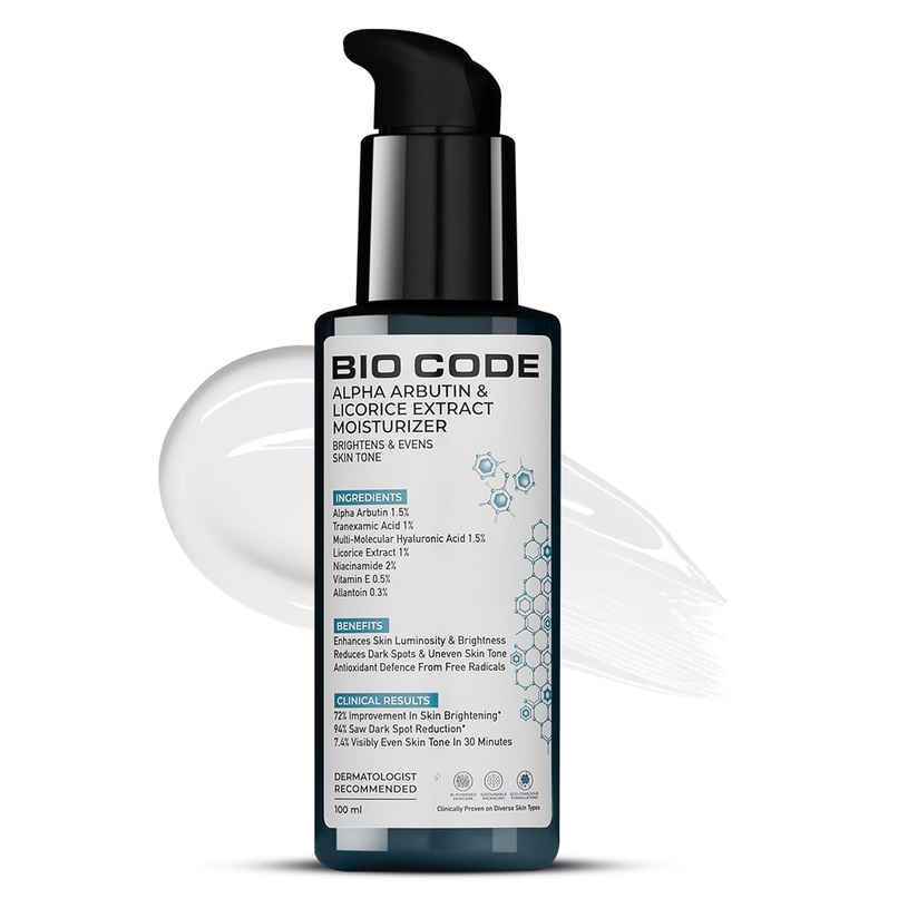 Bio Code Alpha Arbutin & Licorice Extract Brightening Moisturizer | AI-Enhanced Formula