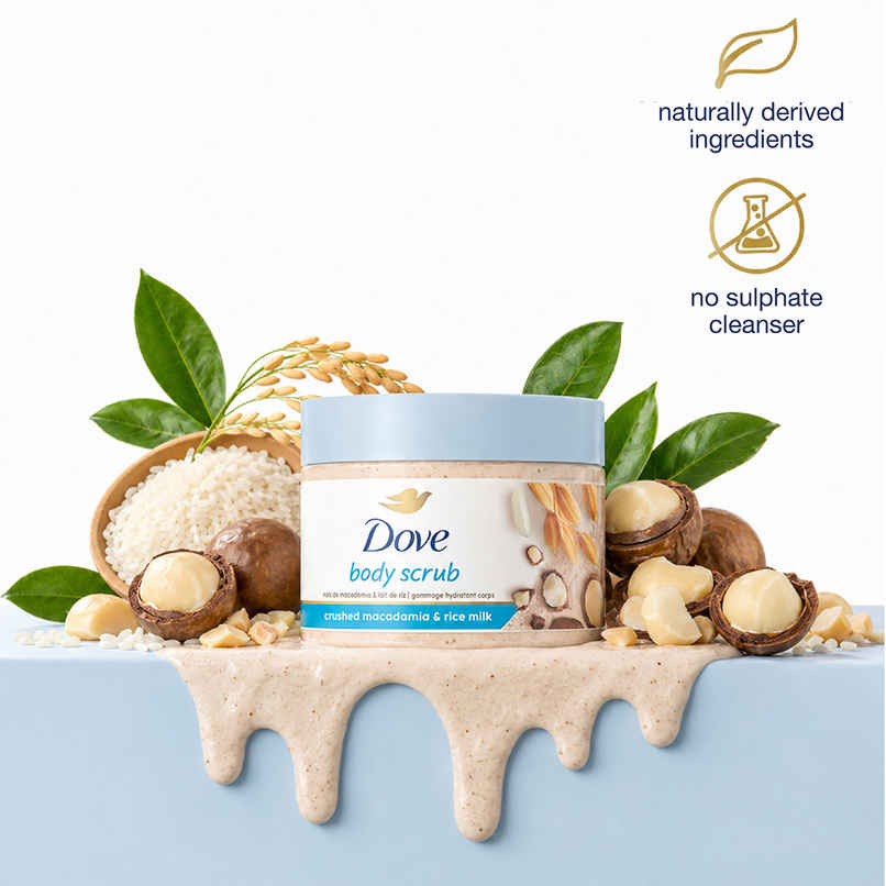 Dove Body Polish Scrub | Macadamia & Rice Milk | For Dry Skin | Get Bright Skin Dove Body Polish Scrub | Macadamia & Rice Milk | For Dry Skin | Get Bright Skin