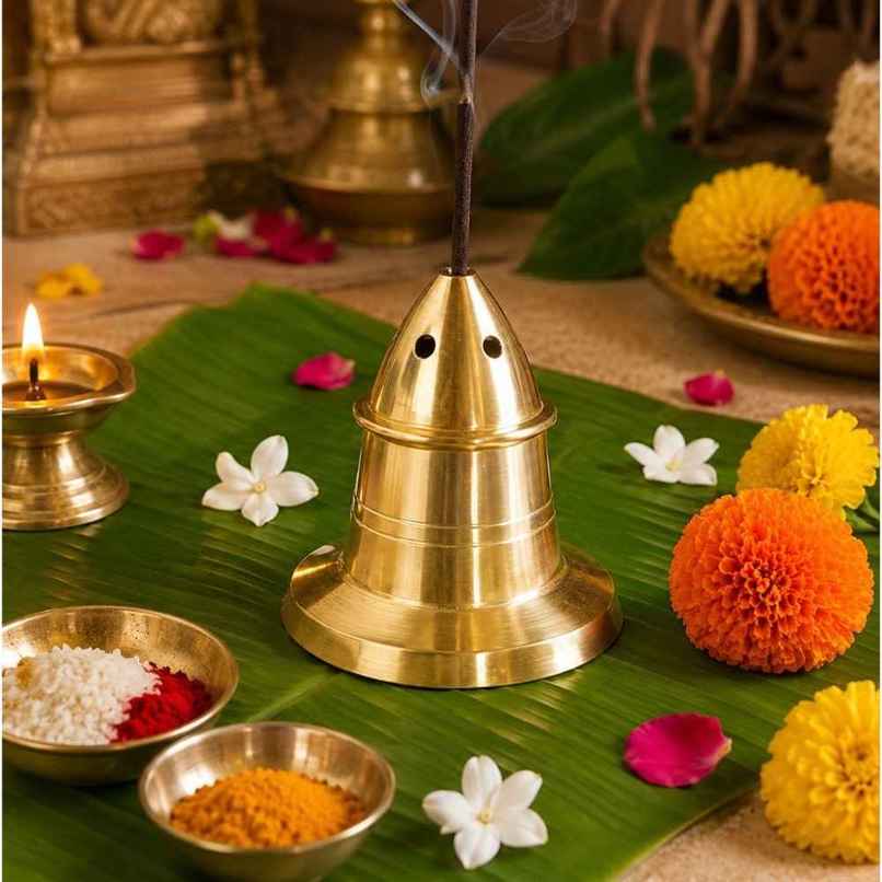 Handcrafted Brass Incense Holder Stand | 1.5 inch | 14 g | ServDharm