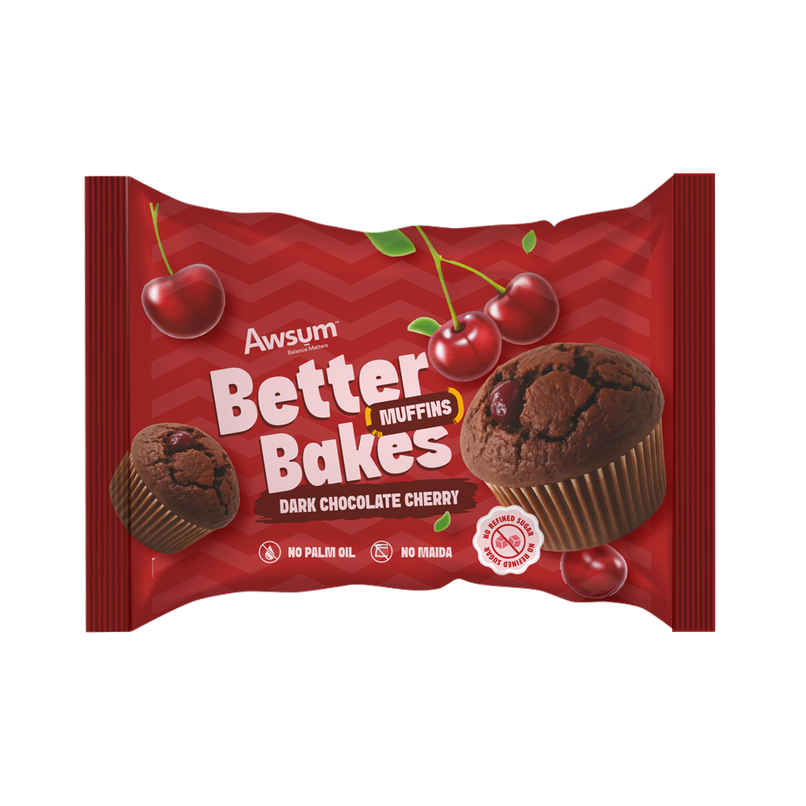 Awsum Better Bake Chocolate Cherry Muffin Awsum Better Bake Chocolate Cherry Muffin