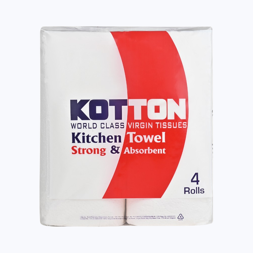 Kotton 2 Ply Kitchen Towel Paper Roll | 100% Virgin Pulp | Paper Roll
