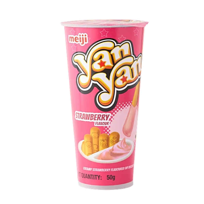 Meiji Yan Yan Strawberry Flavoured Biscuit Sticks Meiji Yan Yan Strawberry Flavoured Biscuit Sticks