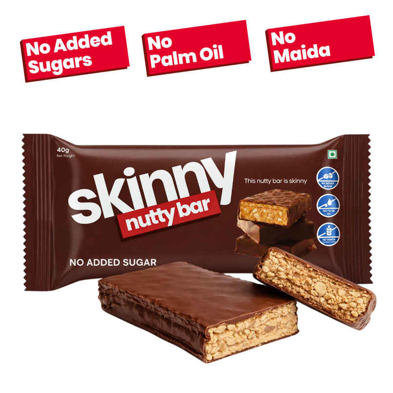 Skinny Nutty Choco Bar Peanut | No Added Sugar | No Palm Oil | No Maida