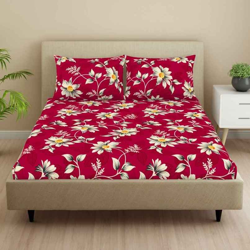 Welspun LUME Double Bedsheet | Soft & Durable | Premium Quality Collection | Red Welspun LUME Double Bedsheet | Soft & Durable | Premium Quality Collection | Red