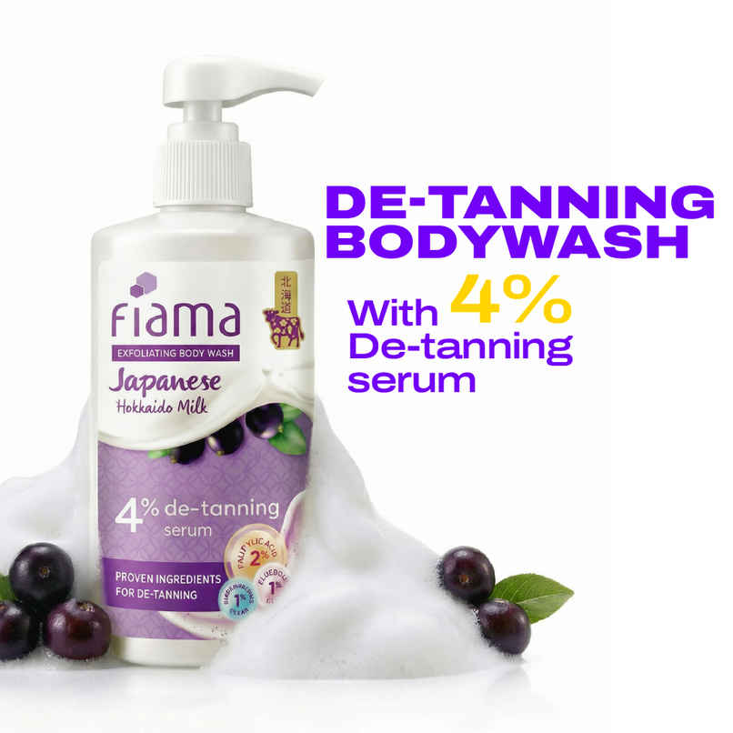 Fiama Exfoliating Body Wash 4% De-Tanning Serum,Target Dead Skin,Punchy Grapefruit Fragrance