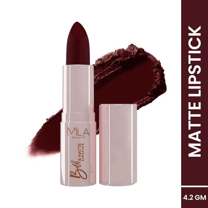 Mila Beaute Bold & Matte Lipstick Highly Pigmented & Soft Matte Finish | 24 Truffle