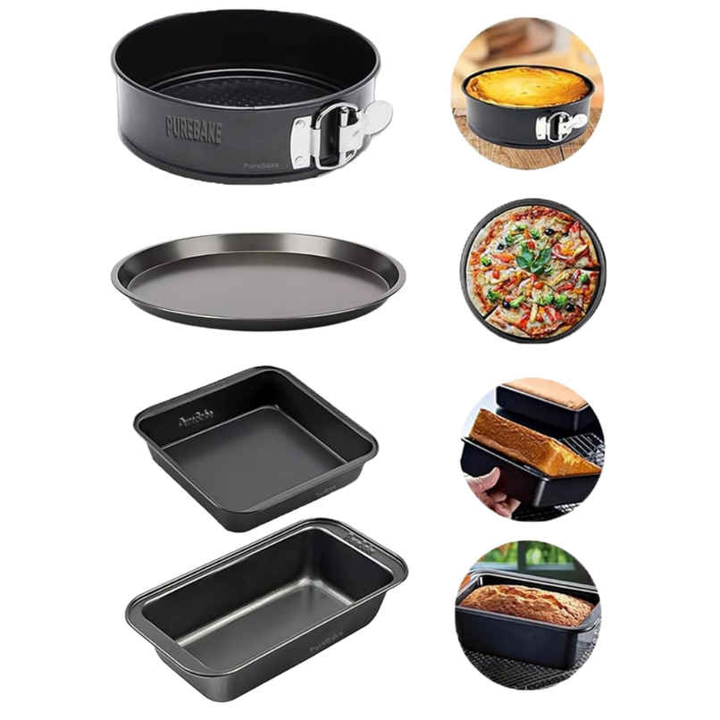Se7en Non Stick Bakeware Set | Round Square Tin Loaf Pan Pizza Pan