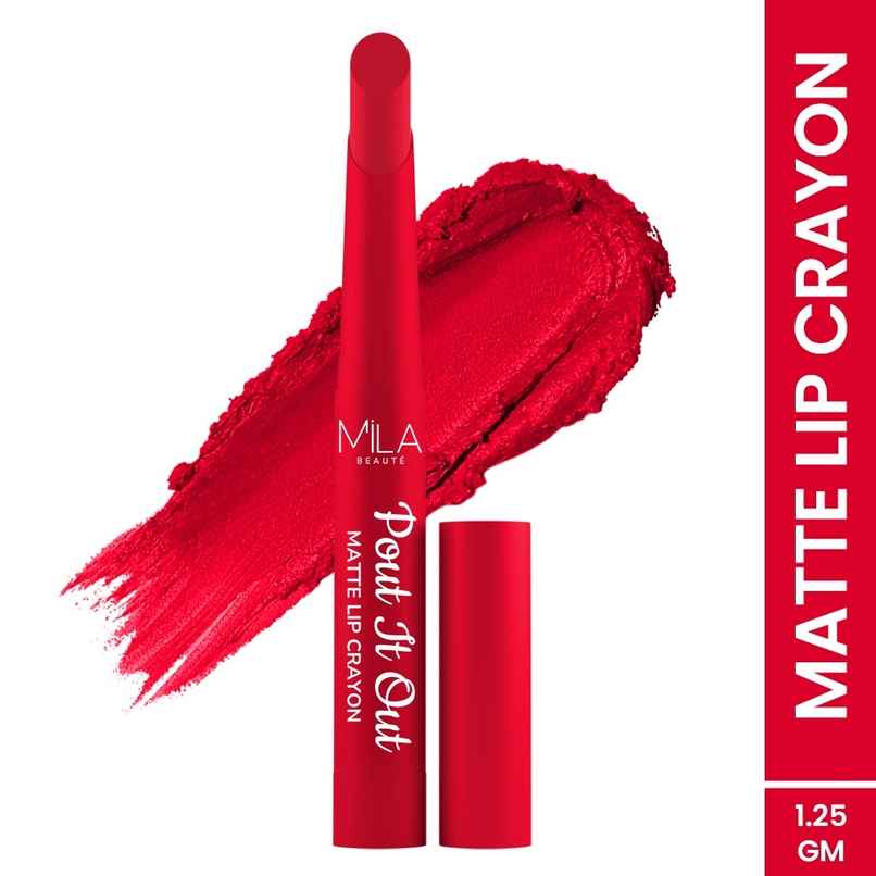 Mila Beaute Pout It Out Lip Crayon Matte Finish Highly Pigmented | 101 Ariel