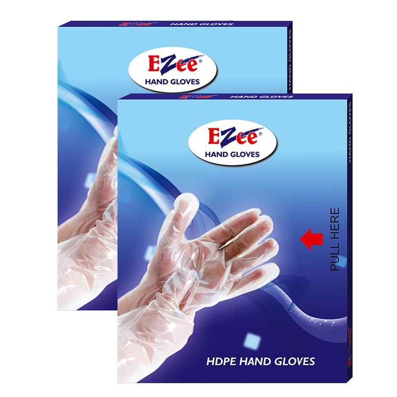 Ezee CRPL Multipurpose Disposable Hand Gloves Pack Of 200|Transparent & Disposable