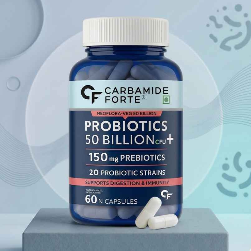 Carbamide Forte Probiotics Supplement 50 Billion CFU Gut Health Supplement with Probiotic Gutcleanse