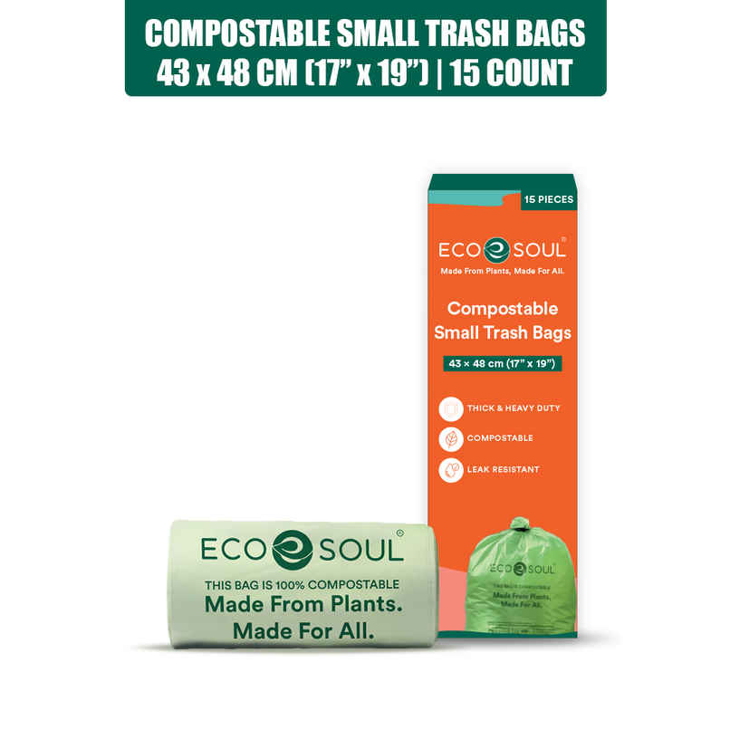 Eco Soul 19 x 17 Inch | 15 Count | Small Trash Bag Eco Soul 19 x 17 Inch | 15 Count | Small Trash Bag