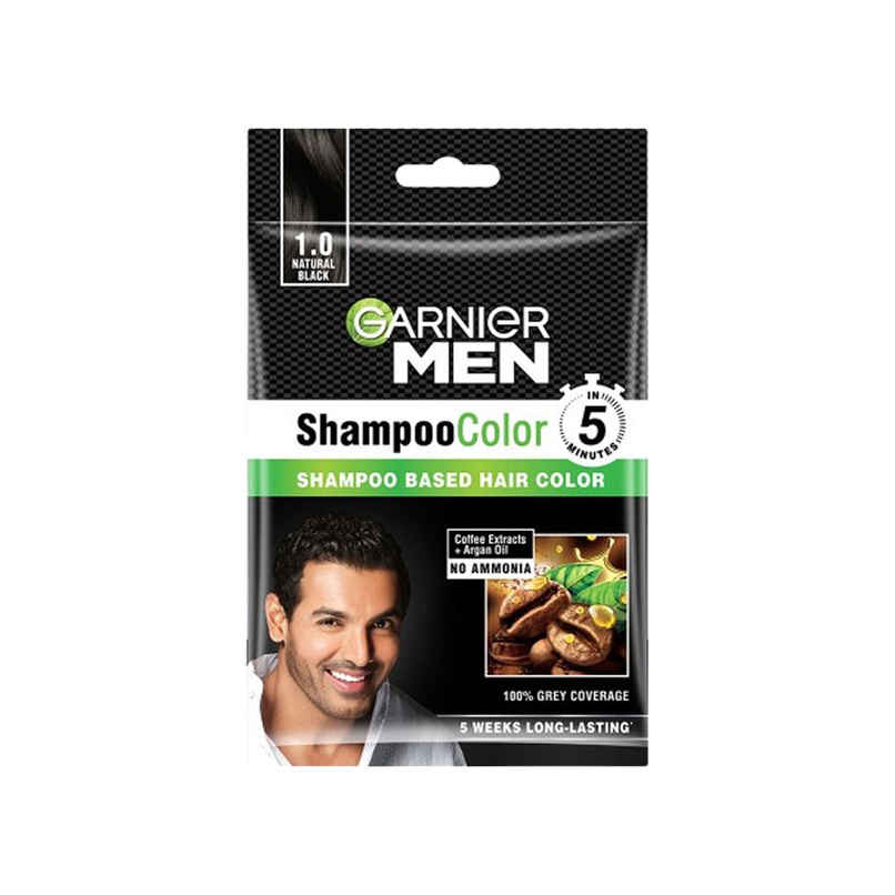 Garnier Men Shampoo Hair Color Shade | 1.0 Natural Black