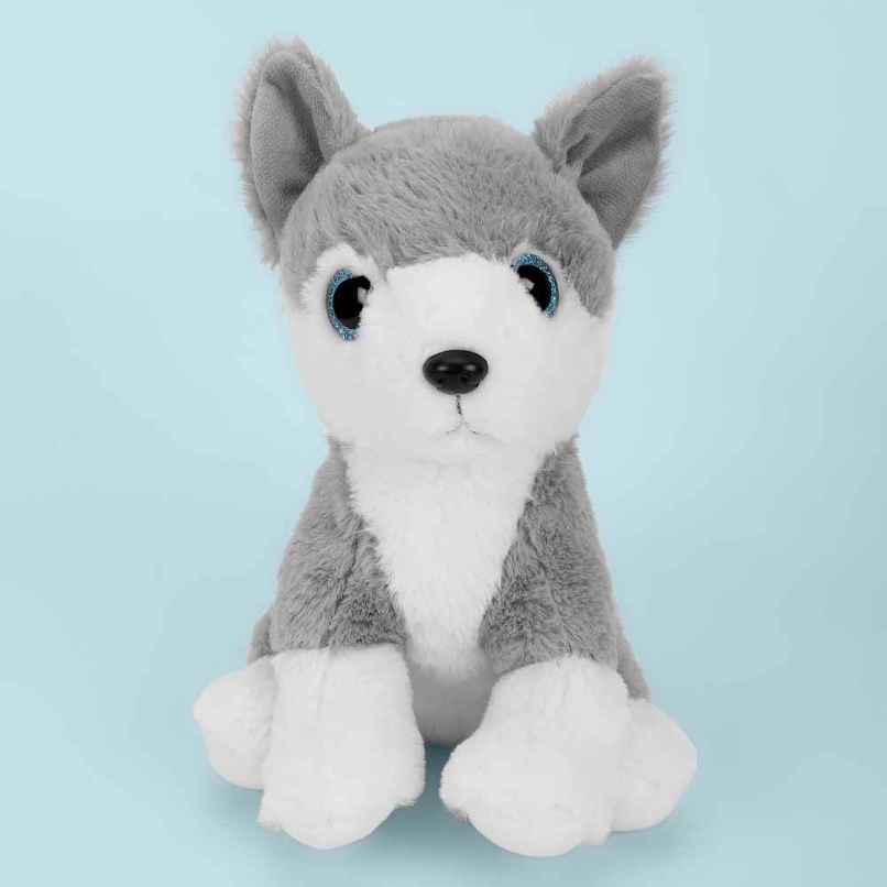 Mirada Glitter Eye Grey Husky Dog Soft Toy - 25cm Mirada Glitter Eye Grey Husky Dog Soft Toy - 25cm