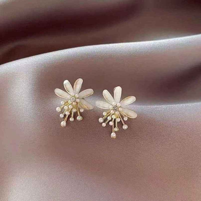 Estailo Fashion Women's Jewellery Earrings White gold | E0001530