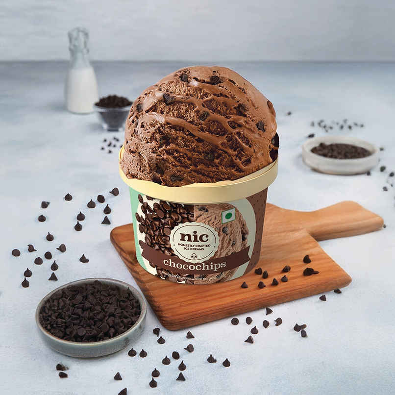 NIC Chocochips Ice Cream Cup | Preservative Free | No Artificial Flavors