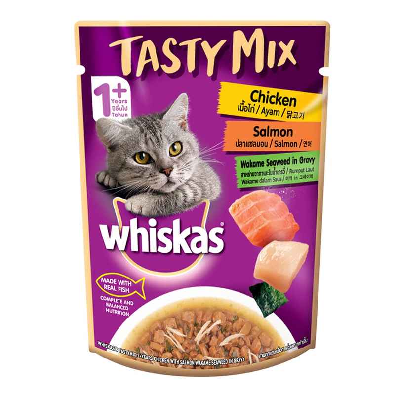 Whiskas Adult (1+ Year) Tasty Mix Wet Cat Food Made With Real Fish Whiskas Adult (1+ Year) Tasty Mix Wet Cat Food Made With Real Fish