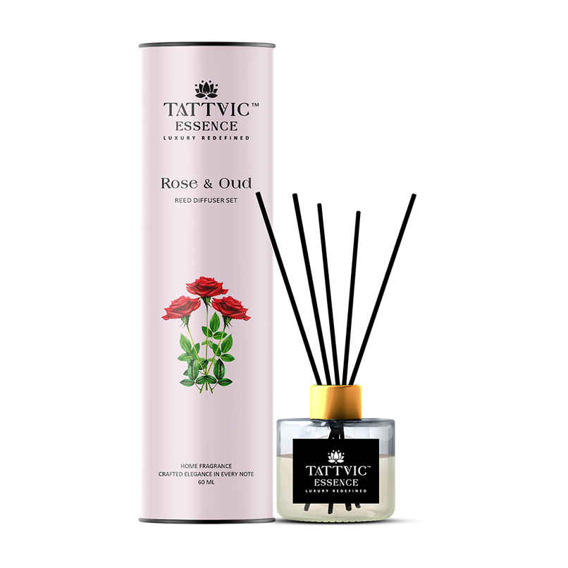 Tattvic Essence Luxury Reed Diffuser Set | Rose & Oud - 60 ml Tattvic Essence Luxury Reed Diffuser Set | Rose & Oud - 60 ml