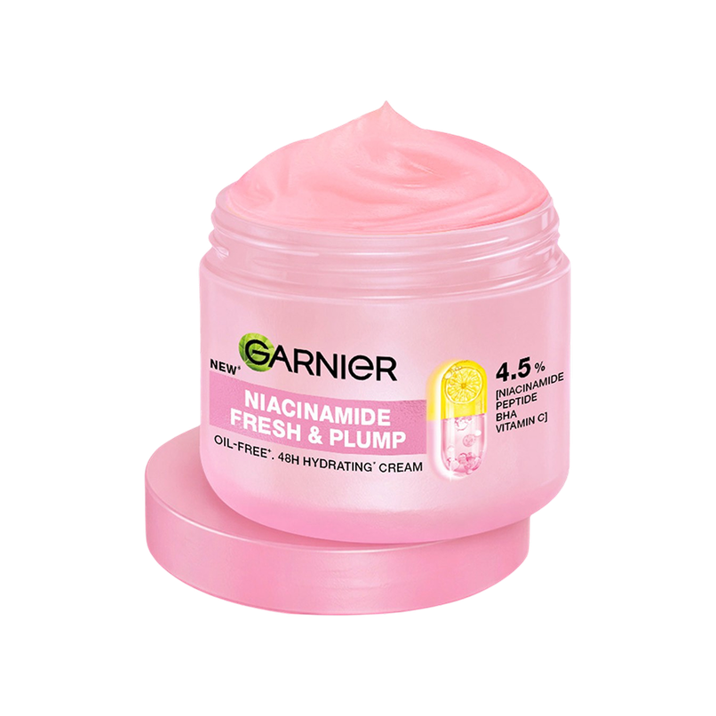 Garnier Fresh & Plump Niacinamide Sorbet Moisturizer, 4.5% Niacinamide+Peptide+BHA+Vitamin C