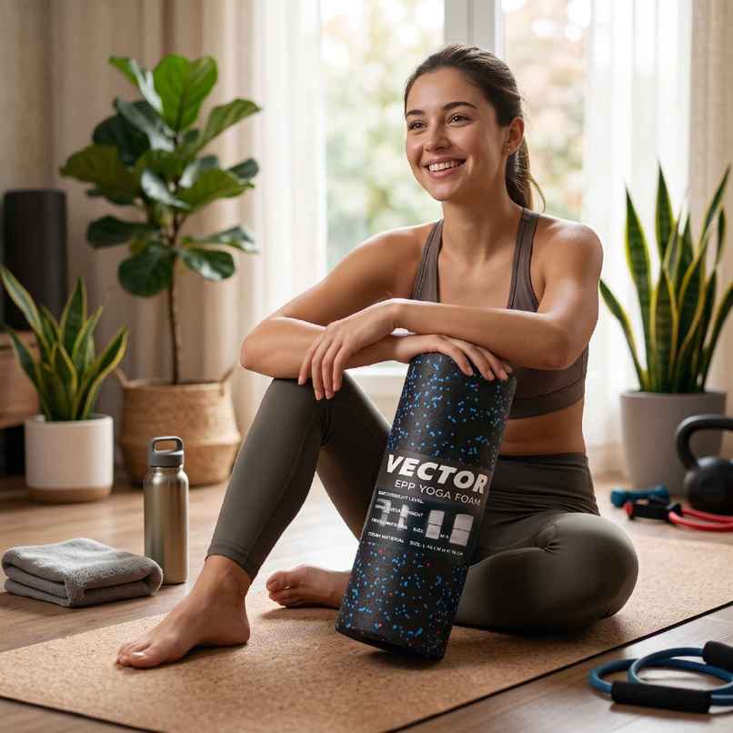 Vector X Foam Roller for Deep Tissue Massage | Sore Muscle Pain Relief | Pre & Post Exercise Workout Recovery | 33 x 15 cm