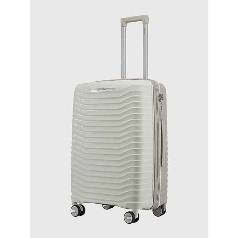 Provogue Coral Hard-Sided PP Medium Luggage Trolley Bag | Grey Cloud-timberwolf Grey - 65 cm