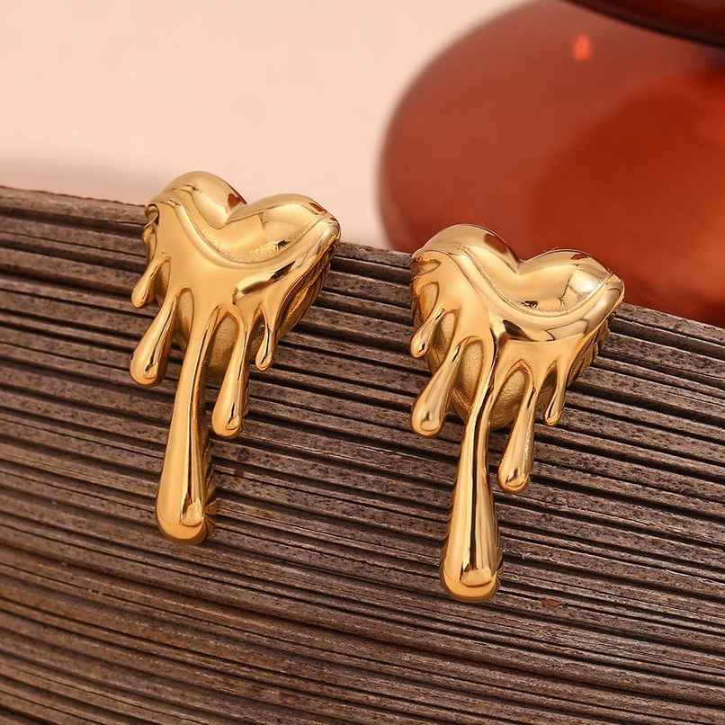 Beautynx Golden Melted Heart Earrings | Gold | BNX-EAR-0070