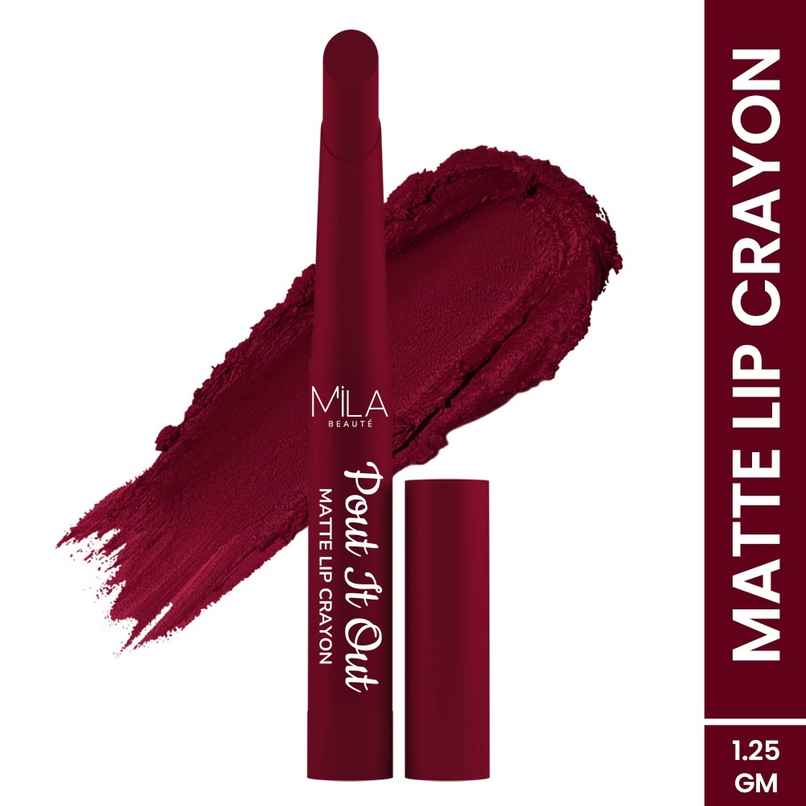 Mila Beaute Pout It Out Lip Crayon Matte Finish Highly Pigmented | 120 Blossom