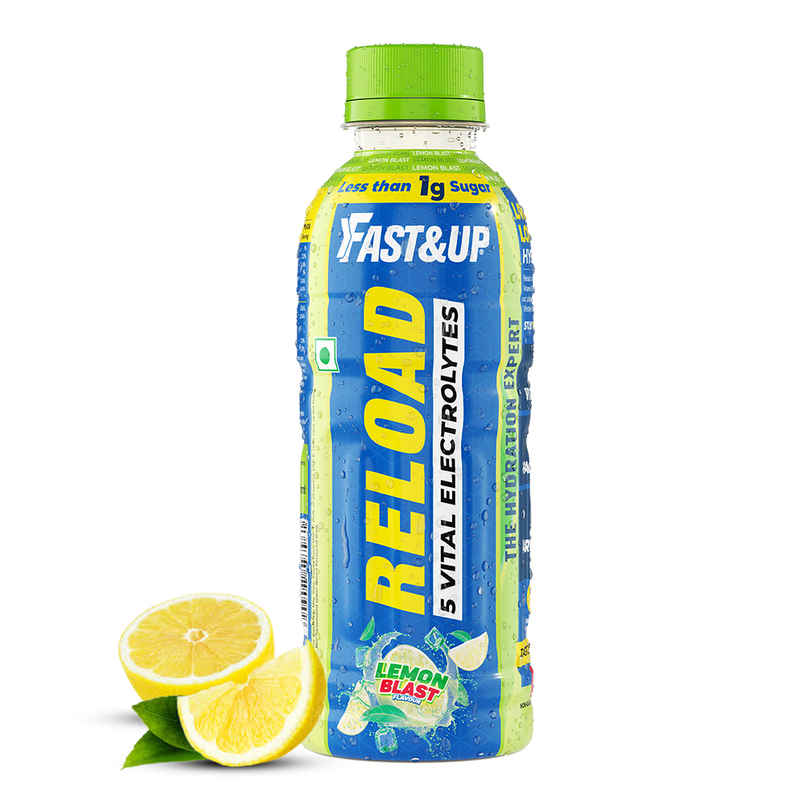 Fast&Up Reload Lemon Low Sugar Energy Drink l Instant Electrolytes | Healthy & Refreshing Drink