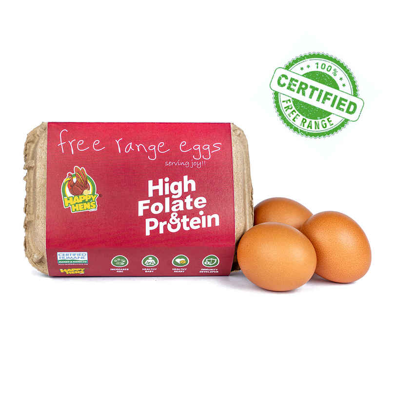 Happy Hens Free Range Brown Eggs Folate Vit B9 Happy Hens Free Range Brown Eggs Folate Vit B9